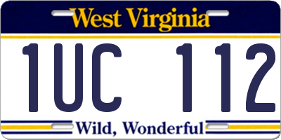 WV license plate 1UC112