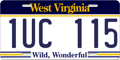 WV license plate 1UC115