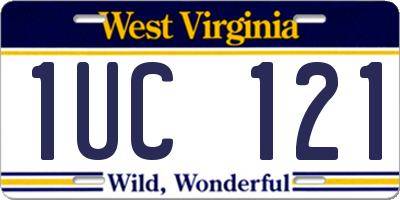 WV license plate 1UC121