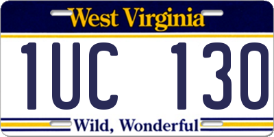 WV license plate 1UC130