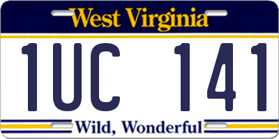 WV license plate 1UC141