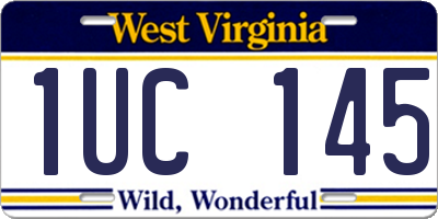 WV license plate 1UC145