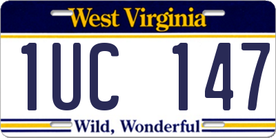 WV license plate 1UC147