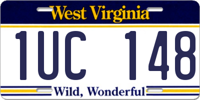 WV license plate 1UC148