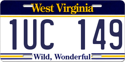 WV license plate 1UC149