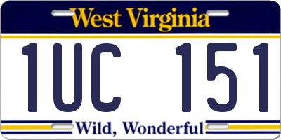 WV license plate 1UC151