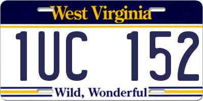 WV license plate 1UC152