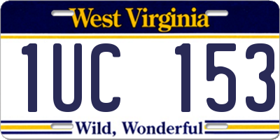WV license plate 1UC153