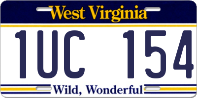 WV license plate 1UC154