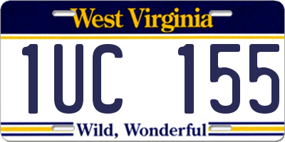 WV license plate 1UC155