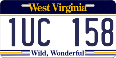 WV license plate 1UC158
