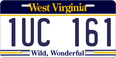 WV license plate 1UC161