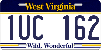 WV license plate 1UC162