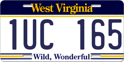 WV license plate 1UC165