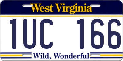 WV license plate 1UC166