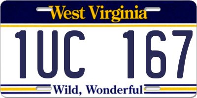 WV license plate 1UC167