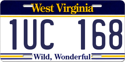 WV license plate 1UC168