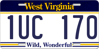 WV license plate 1UC170