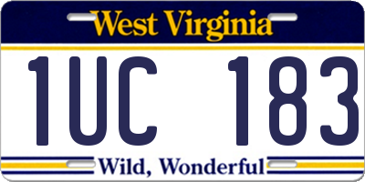WV license plate 1UC183