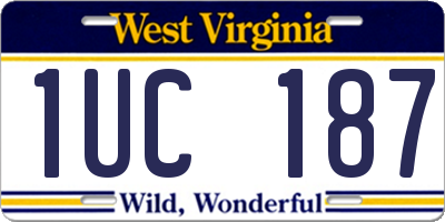 WV license plate 1UC187