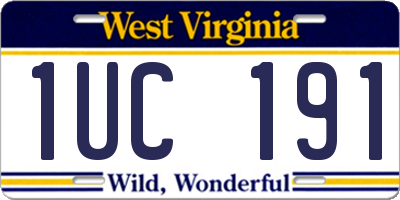 WV license plate 1UC191