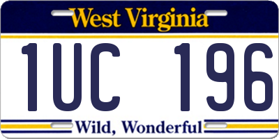 WV license plate 1UC196