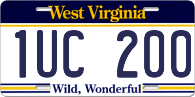 WV license plate 1UC200