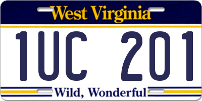 WV license plate 1UC201