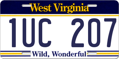 WV license plate 1UC207