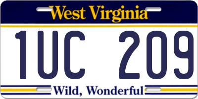 WV license plate 1UC209