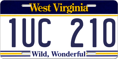 WV license plate 1UC210