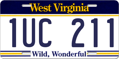 WV license plate 1UC211