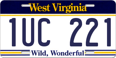 WV license plate 1UC221