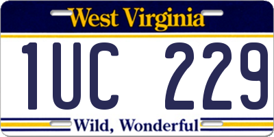WV license plate 1UC229