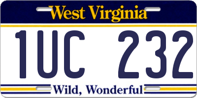 WV license plate 1UC232