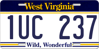 WV license plate 1UC237