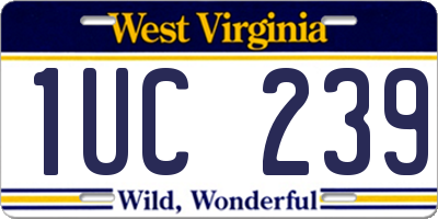 WV license plate 1UC239