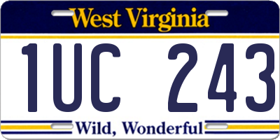 WV license plate 1UC243