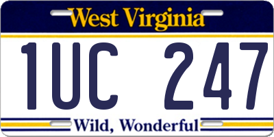 WV license plate 1UC247
