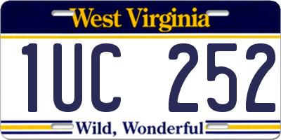 WV license plate 1UC252