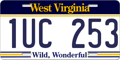 WV license plate 1UC253