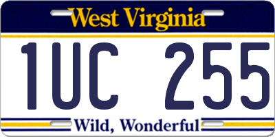 WV license plate 1UC255