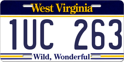 WV license plate 1UC263