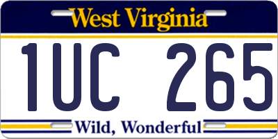 WV license plate 1UC265
