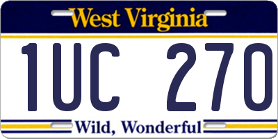 WV license plate 1UC270
