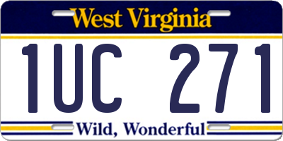 WV license plate 1UC271