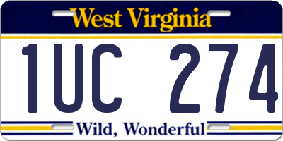 WV license plate 1UC274
