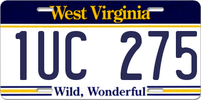 WV license plate 1UC275