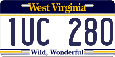 WV license plate 1UC280