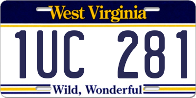 WV license plate 1UC281